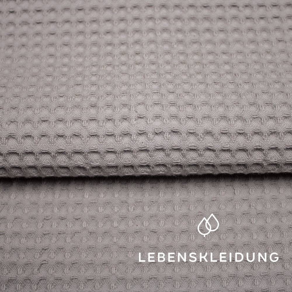 Organic waffle large - linen natural sample – Detail view