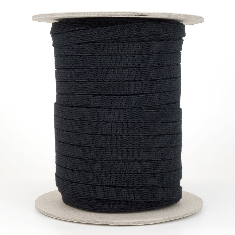 Élastique bio - 9,5 mm - noir - résistant *ROULEAU COMPLET*