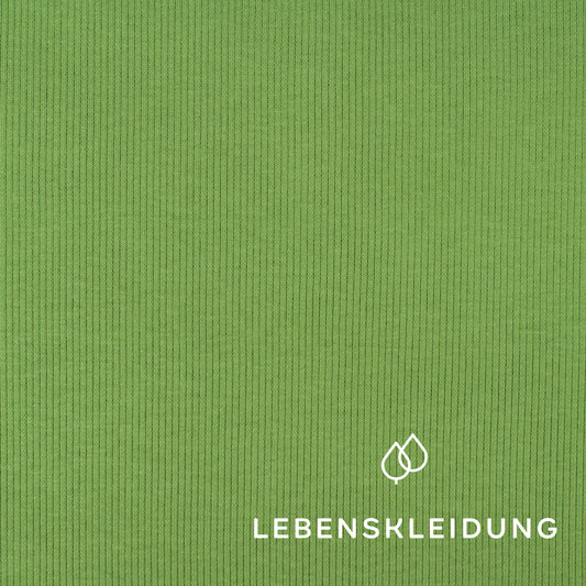 Organic ribbing fabric - Opuntia Green – Detail view