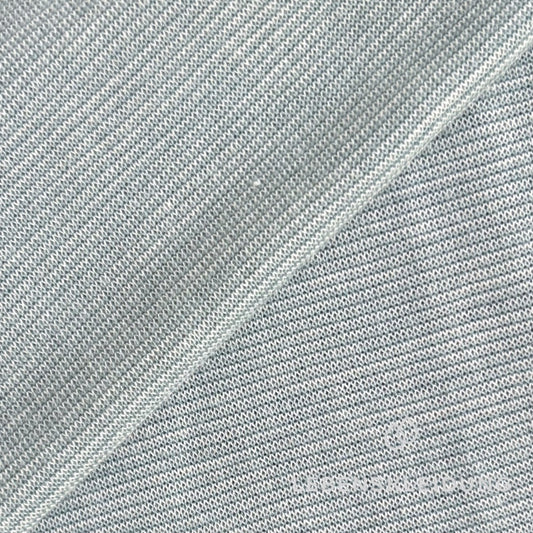 Re-Life Fine Striped Ribbed 1x1 Jersey in Organic Wool with Elastane - Sage sample – Detail view