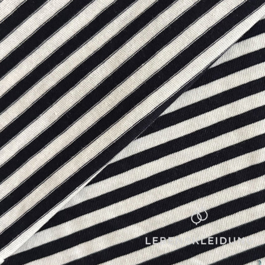 Re-Life Bio-Baumwolle Jersey gestreift - Striped Nature/Marine – Detailansicht