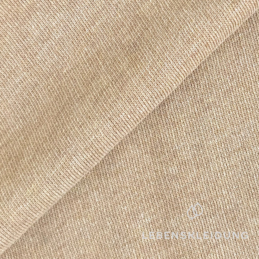 Re-Life Weicher Bio-Baumwolle Sweatstoff angeraut - Sand – Detailansicht