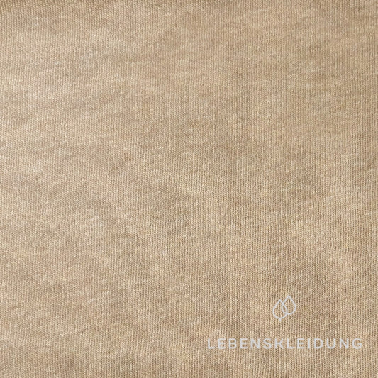 Re-Life Soft Organic Cotton Brushed Sweatshirt Fabric - Sand sample – Detail view