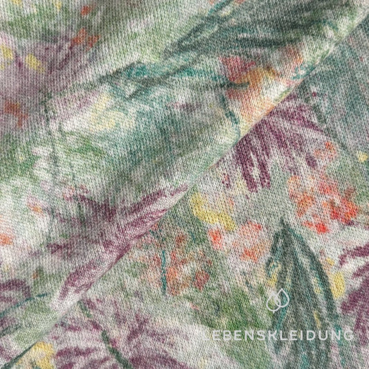 Re-Life Organic Cotton Interlock Printed - Wildflower sample – Detail view