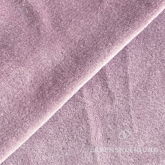 Re-Life Weicher Bio-Baumwolle Nicki Velour - Malve Muster – Detailansicht