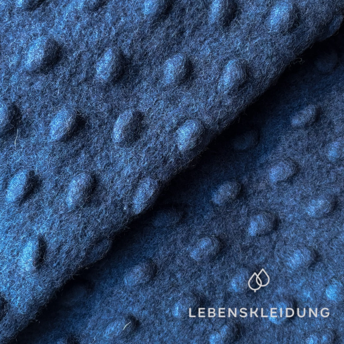 Re-Life Dotted Organic Wool Felt made from Organic Wool and Organic Cotton - Dark Blue – Close-up