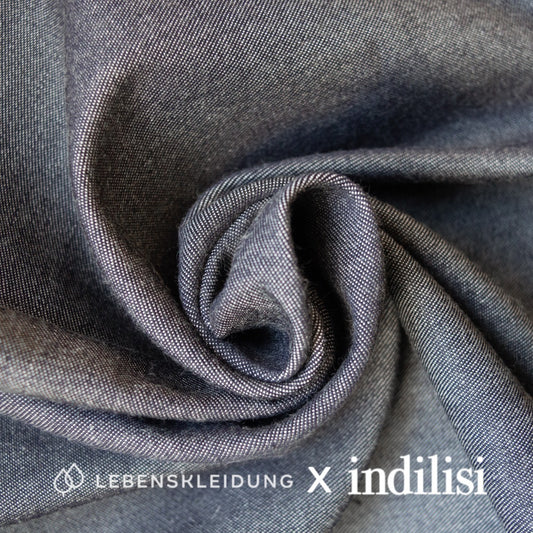 Re-Life Twill - Denim Chambray - Blue – Detail view