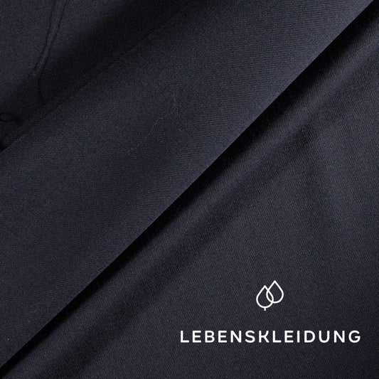Re-Life high-quality suit fabric made from fine organic wool - Night Blue – Detail view