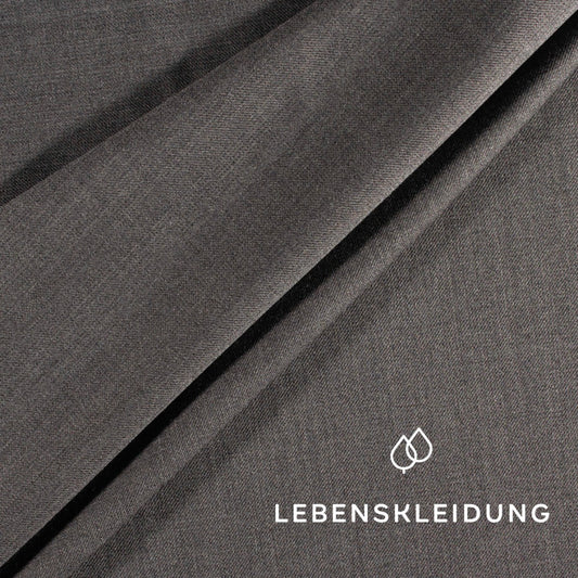 Re-Life high-quality suit fabric made from fine organic wool - Grey melange – Detail view