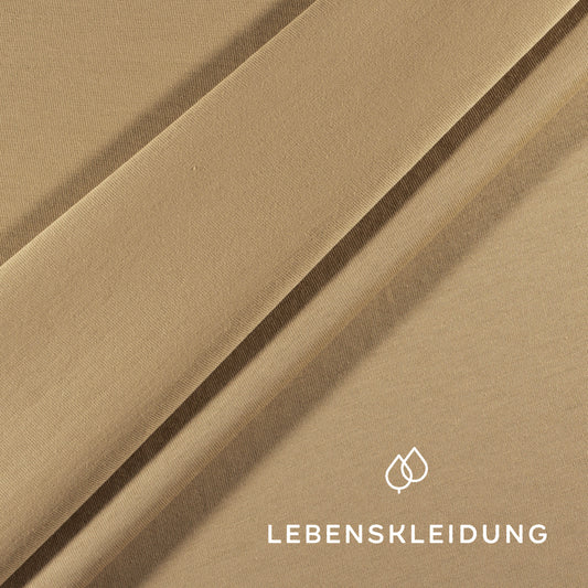 Organic Single Jersey Fabric - Sand – Detail view