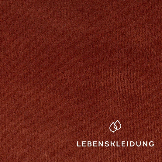 Bio Nicki Velour Stoff - Brick – Detailansicht