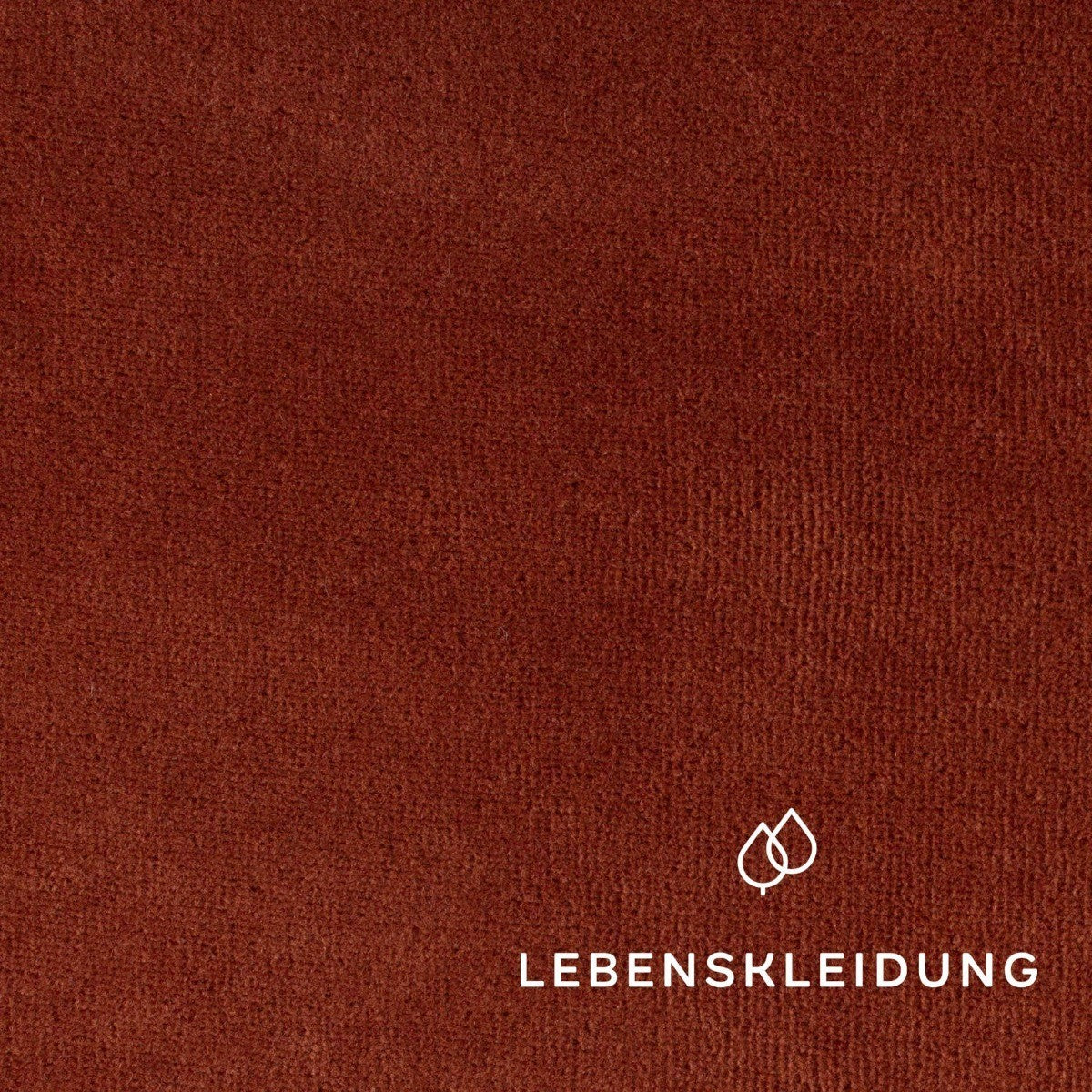Organic velour fabric - Brick sample – Close-up