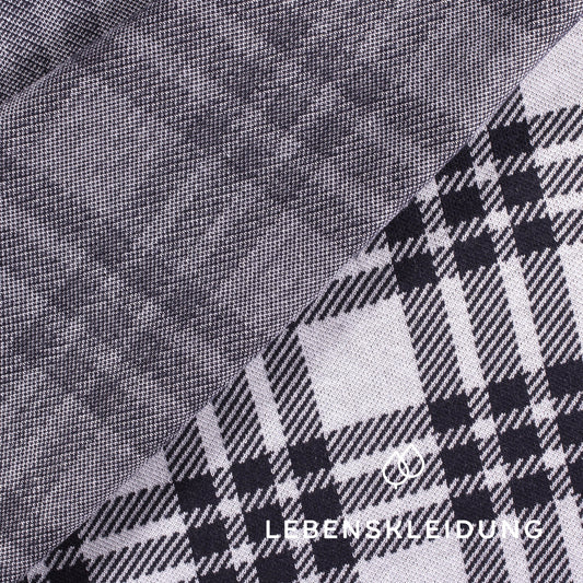 Organic Interlock Fabric - Navy White checked – Detail view