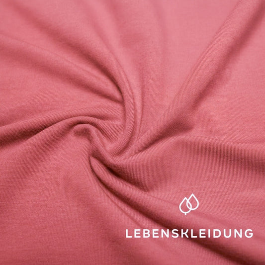 Re-Life Stretch Jersey Stoff - Koralle – Detailansicht