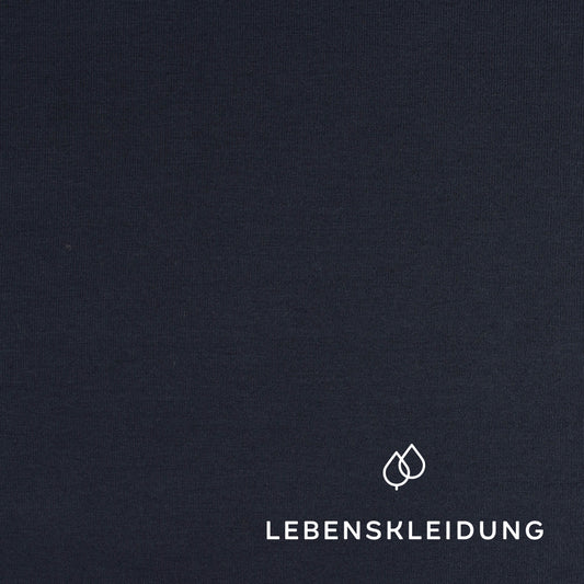 Re-Life Stretch Jersey Stoff - Nachtblau – Detailansicht