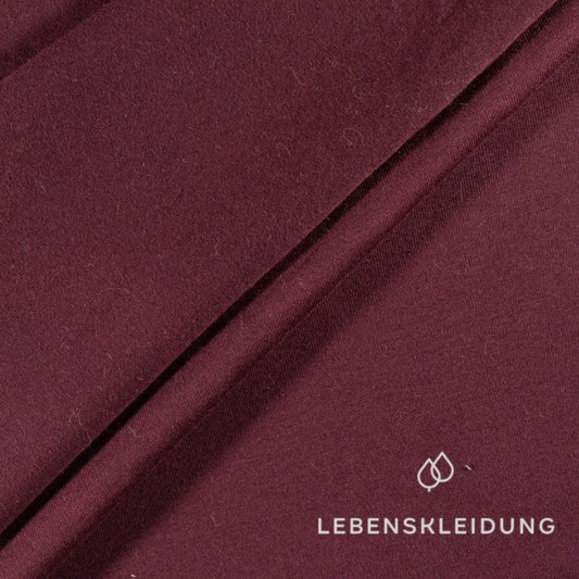 Re-Life Stretch Jersey Fabric - Wine Red sample – Detail view