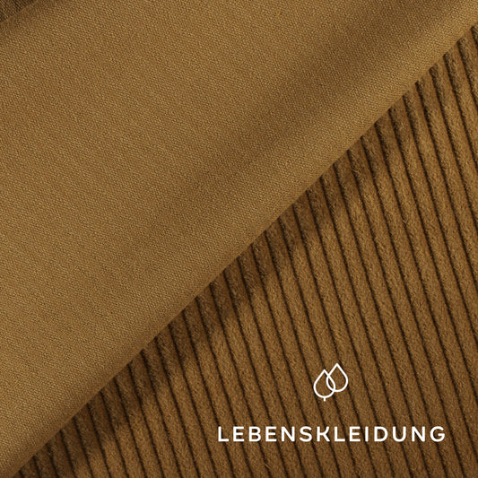 Bio Cord Stoff - Toffee Muster – Detailansicht