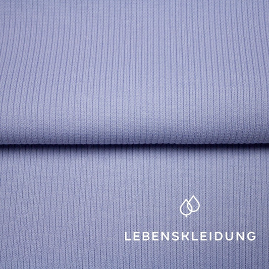 Bio RIB 2x1 (Bündchen) - Frosty Lilac – Detailansicht