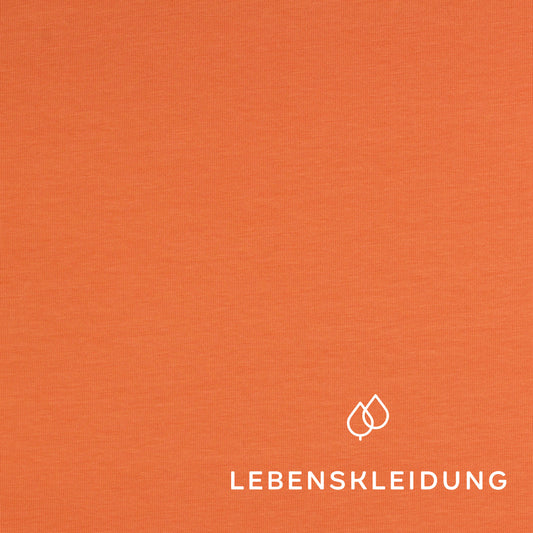 Bio Stretch Jersey Stoff - Apricot Sunset – Detailansicht