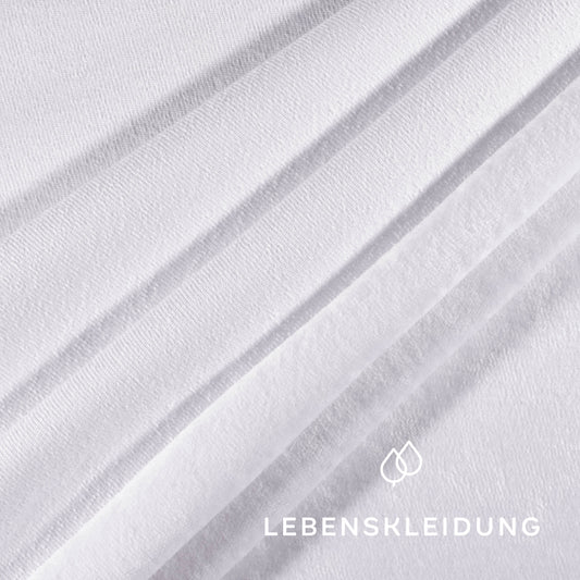 Bio Nicki Velour Stoff - Weiß – Detailansicht