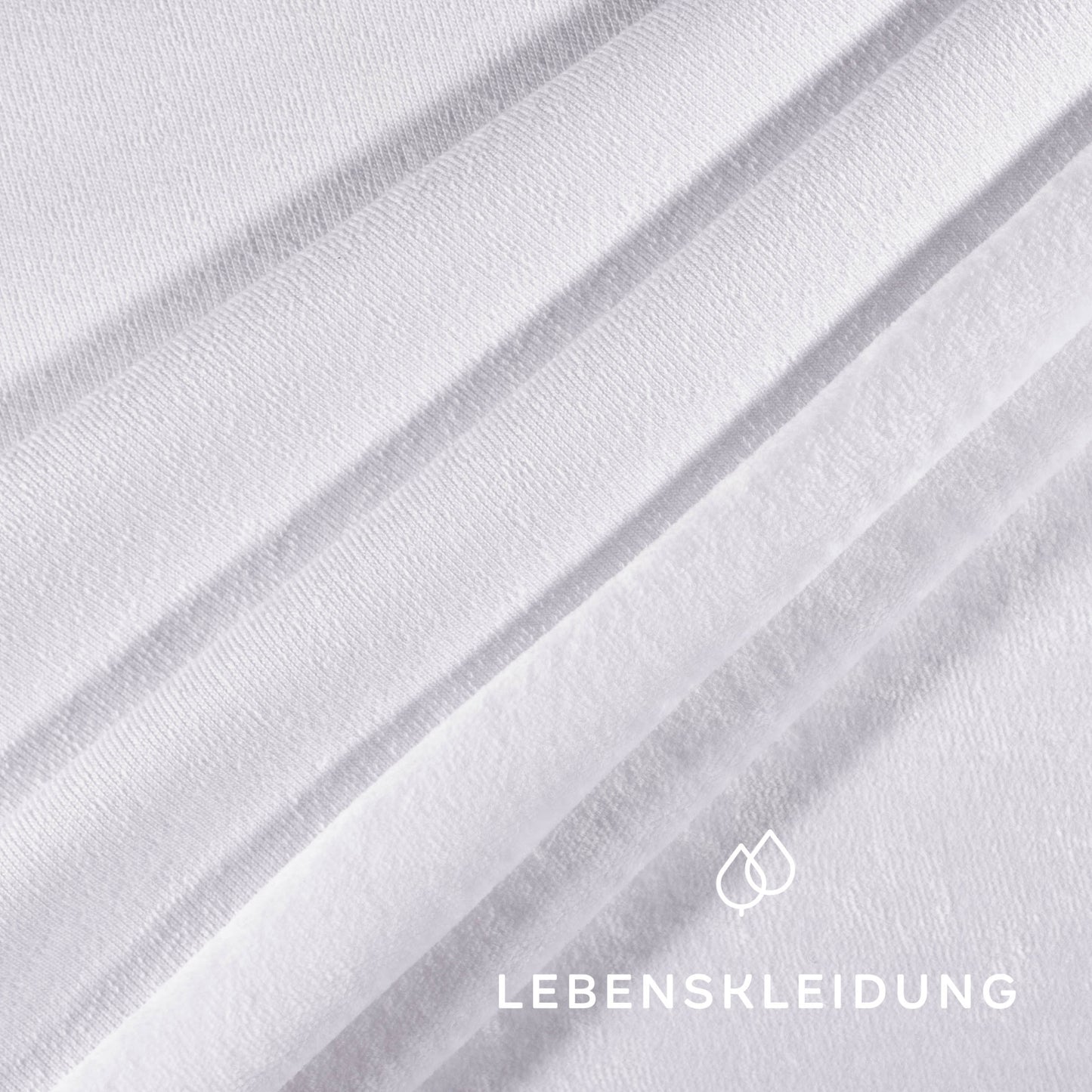 Organic velour fabric - White sample – Detail view