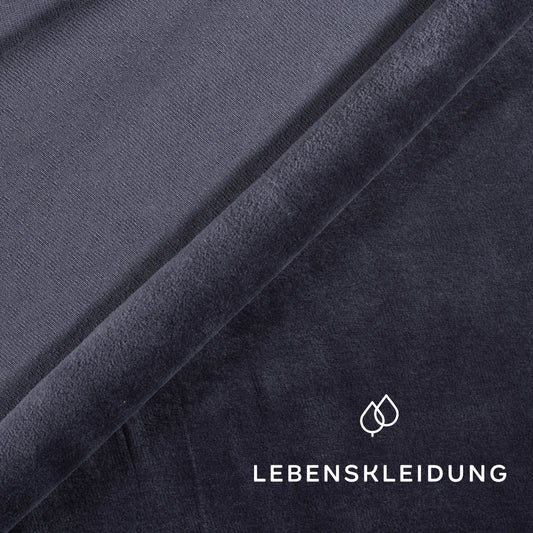 Organic velour fabric - Dark blue sample – Detail view