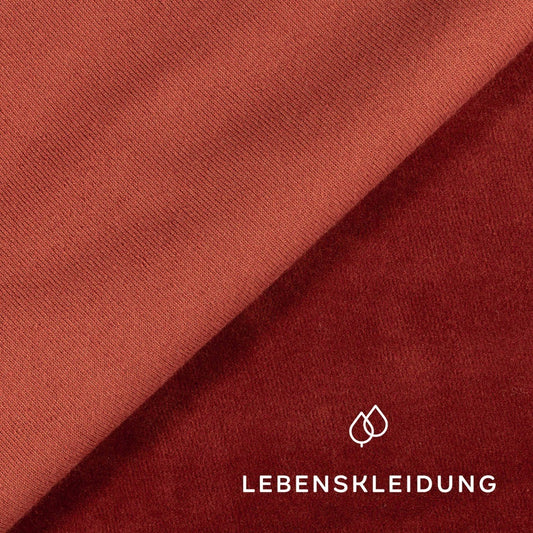 Organic velour fabric - Henna sample – Detail view