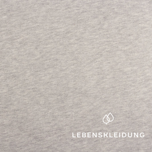 Organic brushed sweatshirt fabric - heather grey / light sample – Detail view