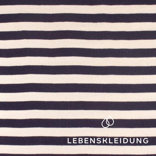Organic soft waistband - striped natural/navy sample – Detail view