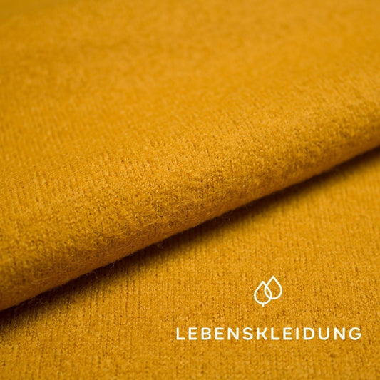 Organic boiled wool - Curry – Detail view