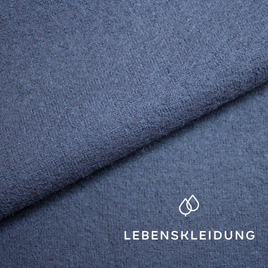 Organic boiled wool - navy sample – Detail view