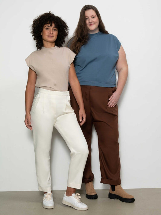Sewing Pattern Pleated Trousers with Slim Leg