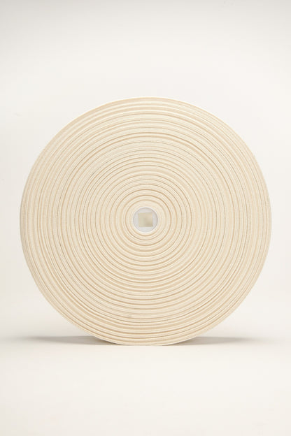 Bio Einziehgummiband - 40 mm - ecru - leicht *GANZE ROLLE* – Detailansicht