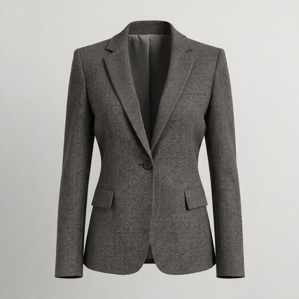 Bio Fischgrat - Grau meliert / dunkel