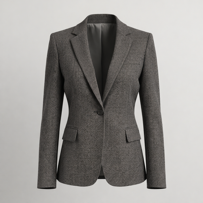 Bio Fischgrat - Grau meliert / dunkel