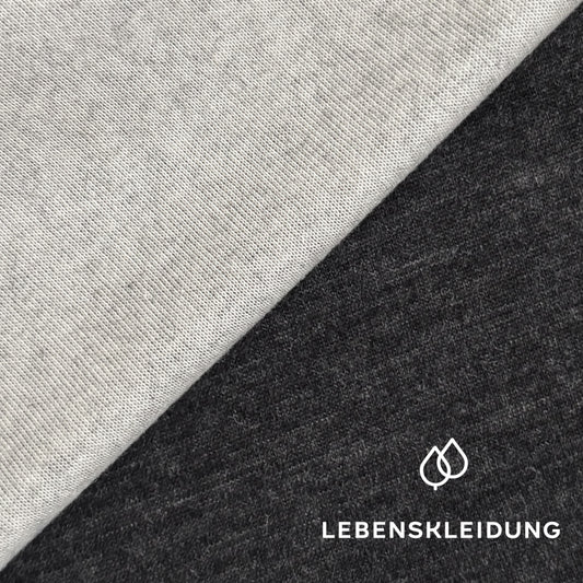 Re-Life Doubleface Rib Jersey – Organic Wool & Organic Cotton - Natural - Anthracite sample