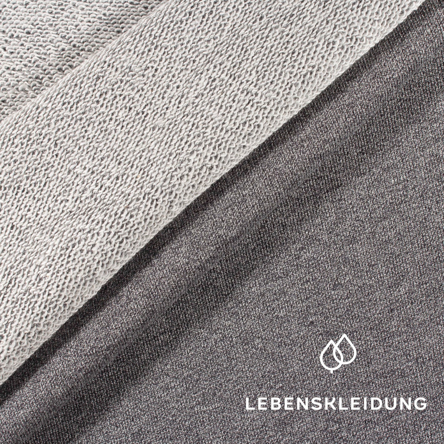 Re-Life Sweat fabric, unbrushed - Salt & Pepper sample