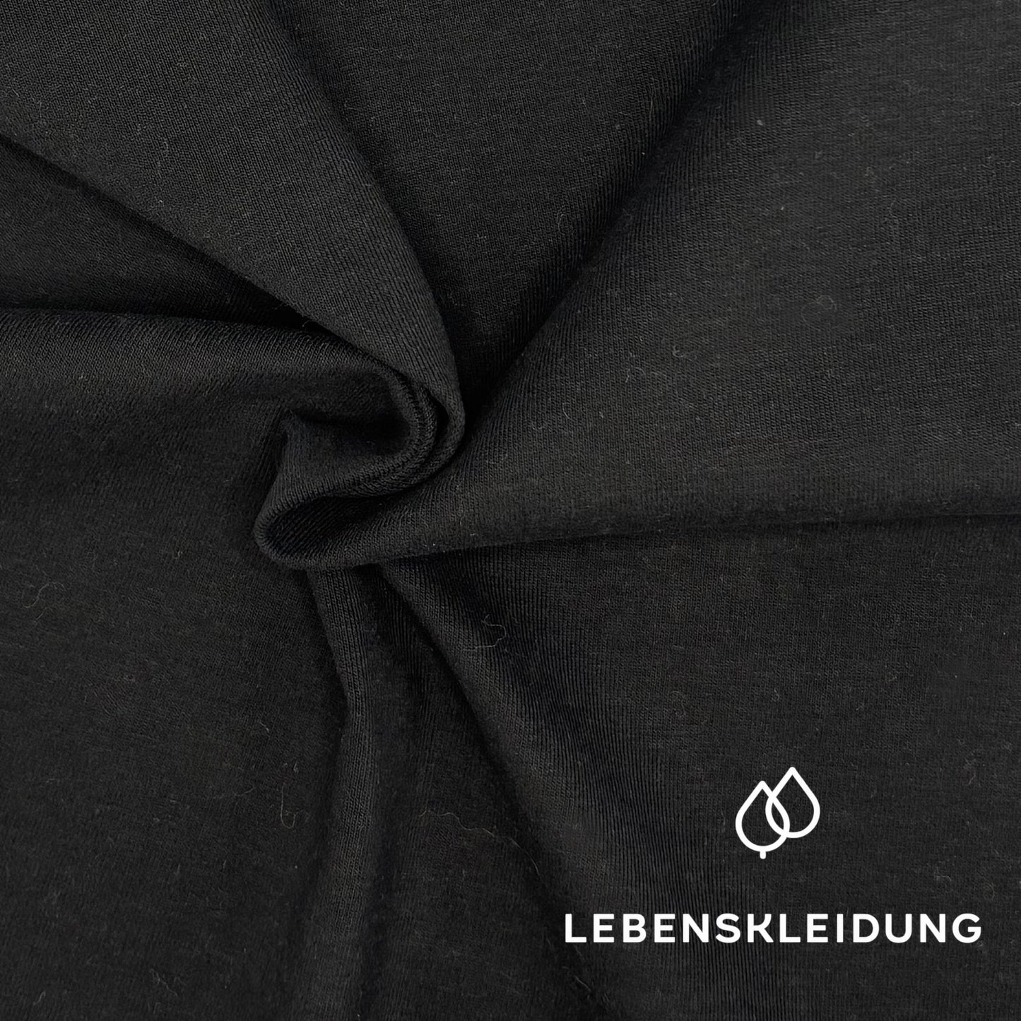 Re-Life Bio Baumwolle Stretch Jersey Stoff Schwarz