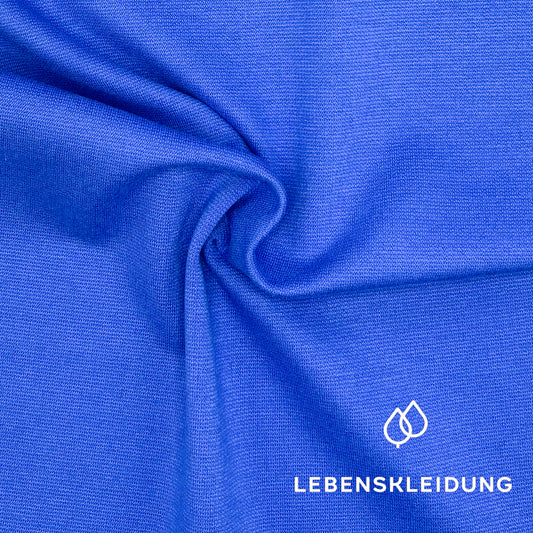 Re-Life Performance Interlock Stoff mit Ecovero Azure Blue