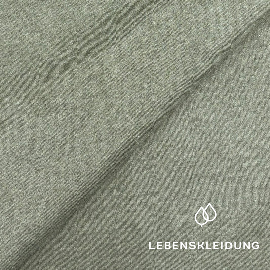 Re-Life Interlock Stoff Khaki Melange