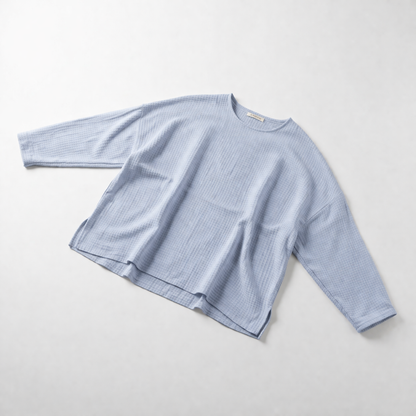 Re-Life Waffelstrick Stoff Sky Blue