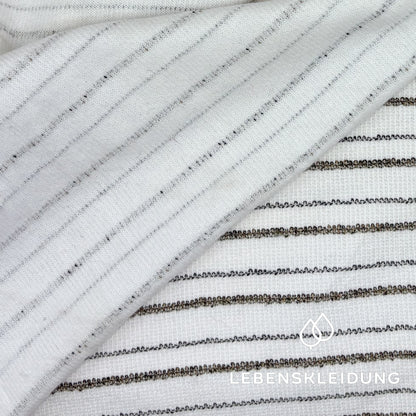 Re-Life Frottee Strickstoff gestreift White Brown