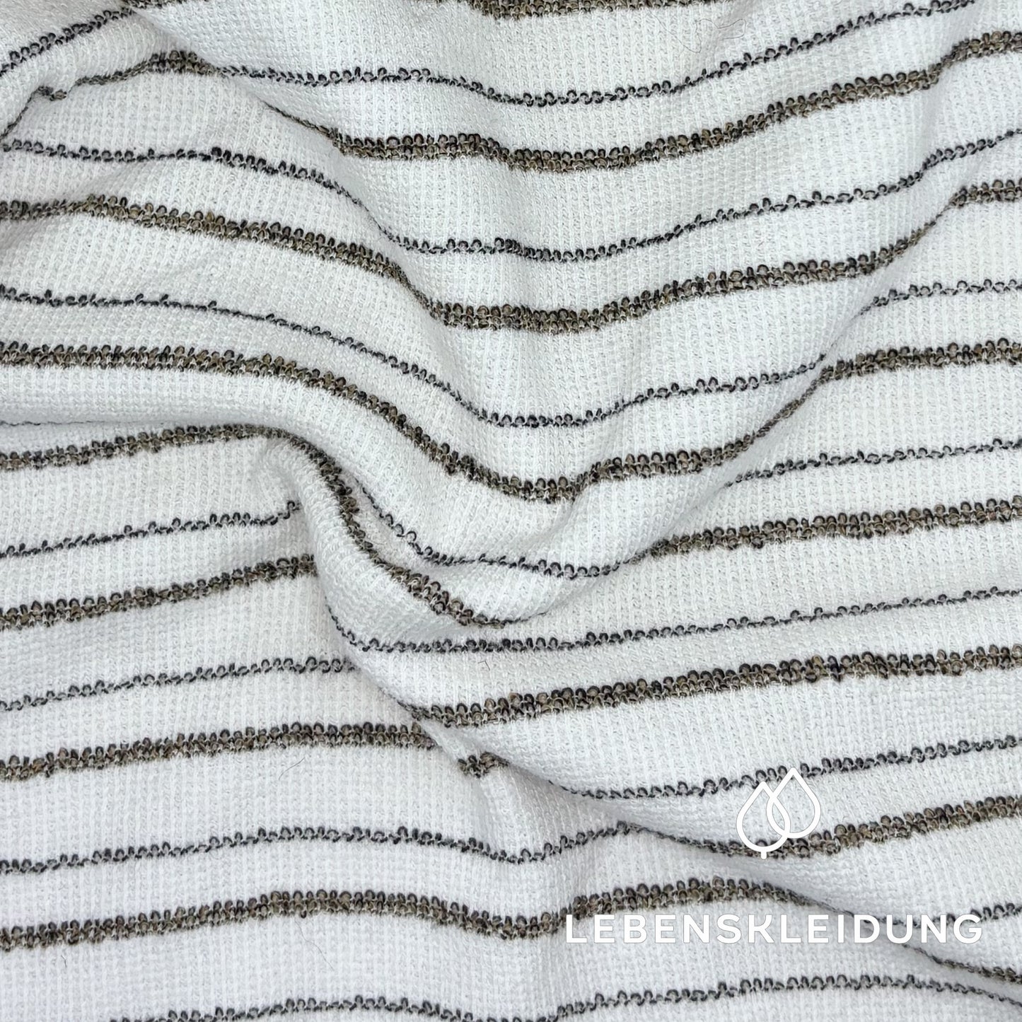 Re-Life Frottee Strickstoff gestreift White Brown