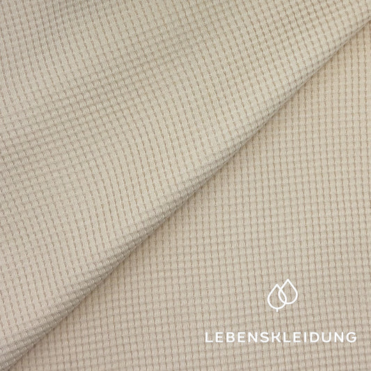 Re-Life Waffelstrick Stoff White Cap Grey