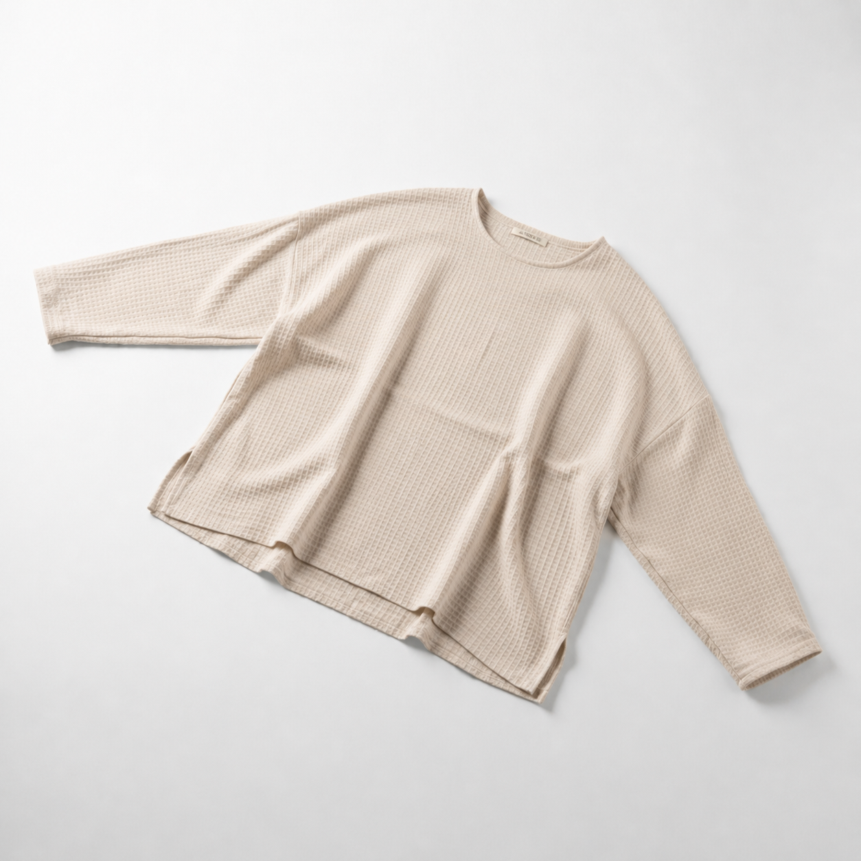 Re-Life Tricot gaufré Tissu White Cap Grey