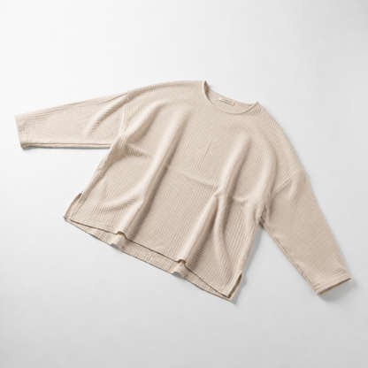 Re-Life Tricot gaufré Tissu White Cap Grey