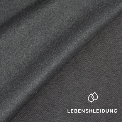 Re-Life Sweatstoff Baumwolle & recyceltes Polyester Anthrazit
