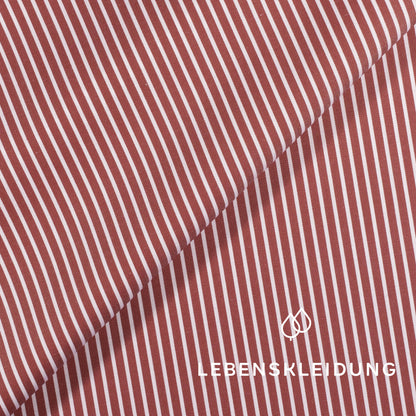 Re-Life Cotton Poplin - Red and White Striped sample – Detail view