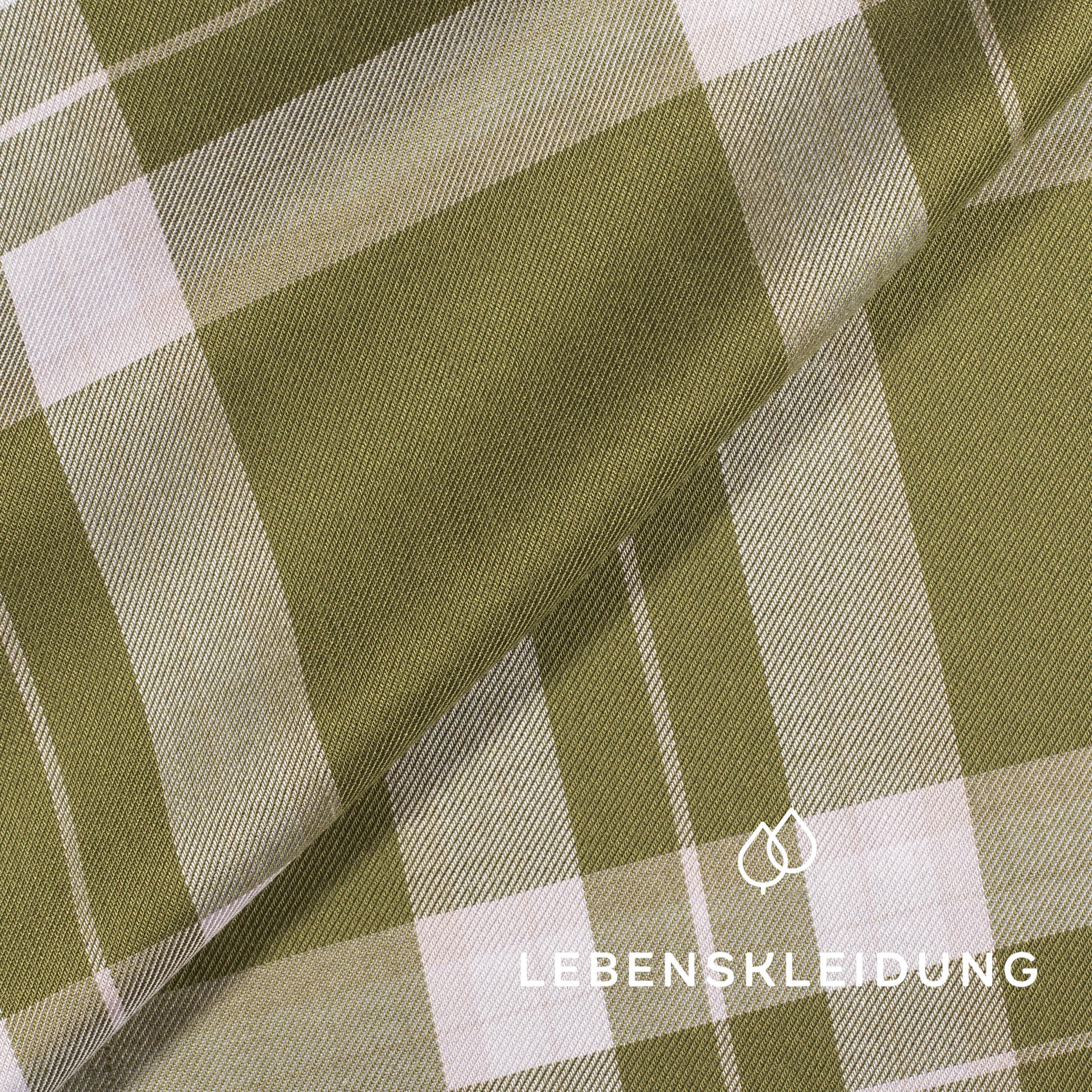 Re-Life EcoVero Viscose - échantillon à carreaux vert et rose