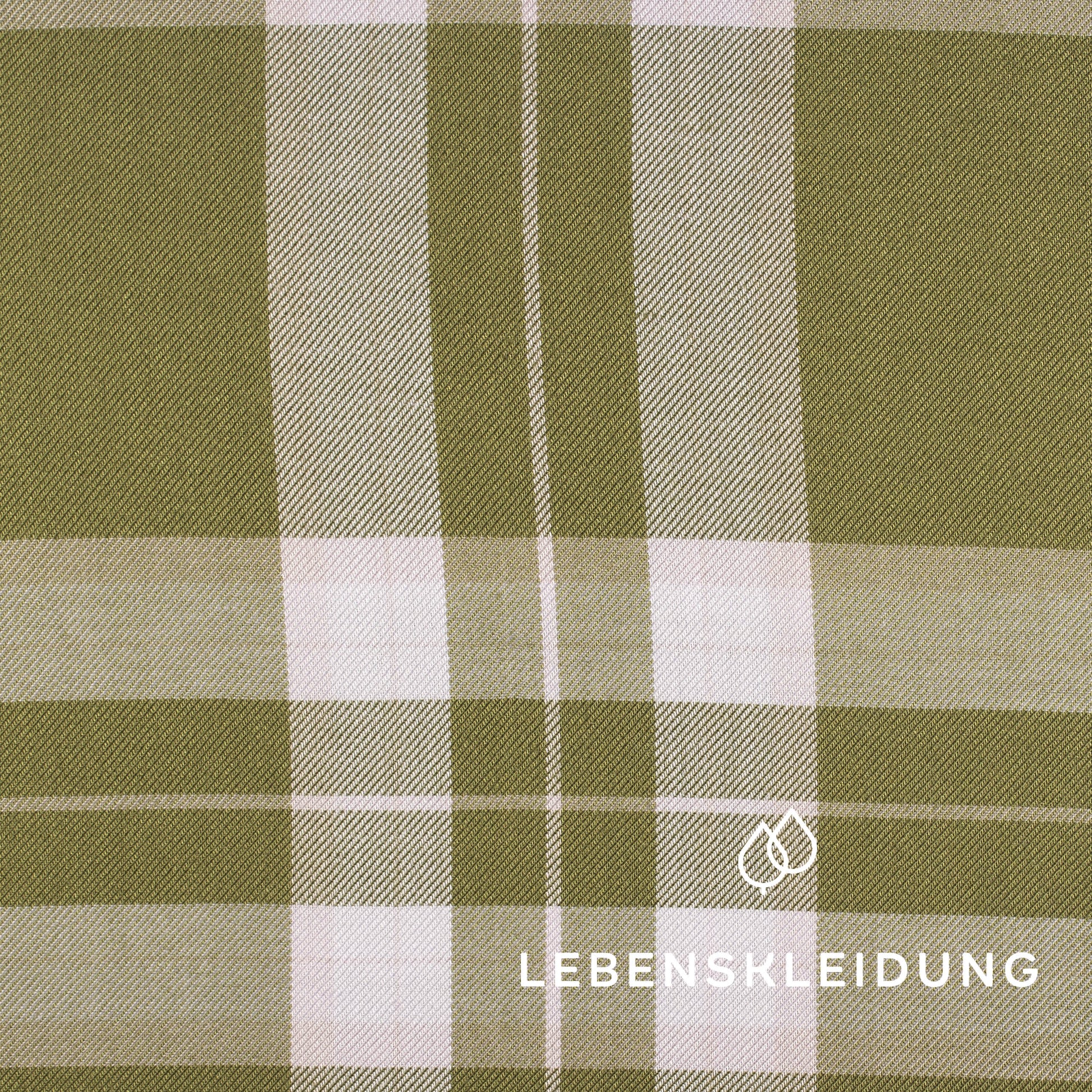 Re-Life EcoVero Viscose - Green Pink Checkered – Detail view